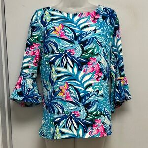 Lilly Pulitzer Printed Pima Cotton Blend Top | Size S | Made in Peru